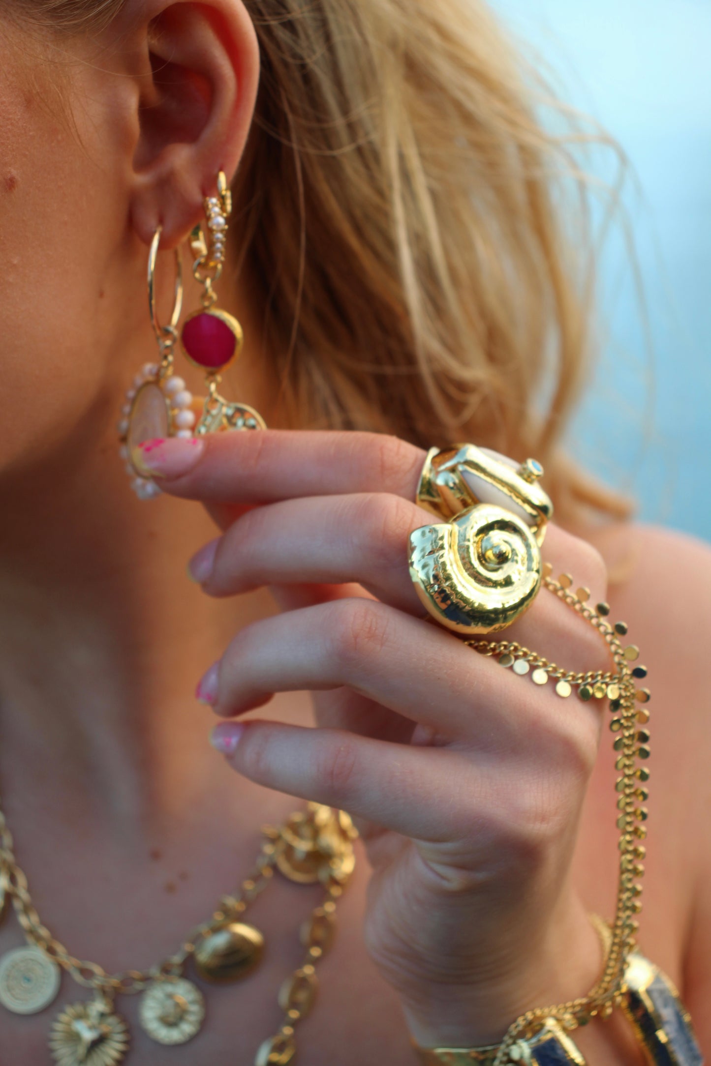 Azul Cowrie Ring