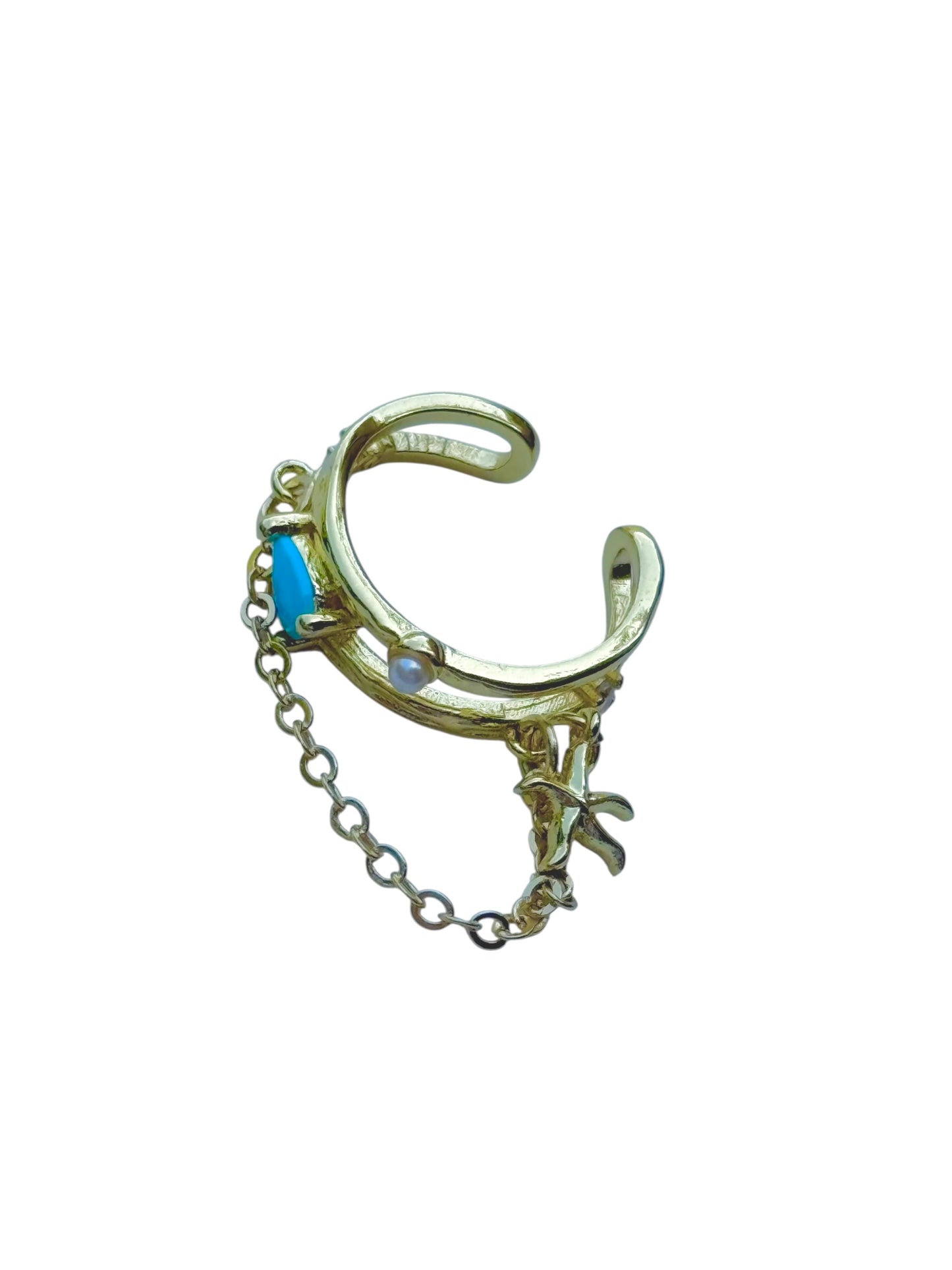 Golden Azure Ear Cuff