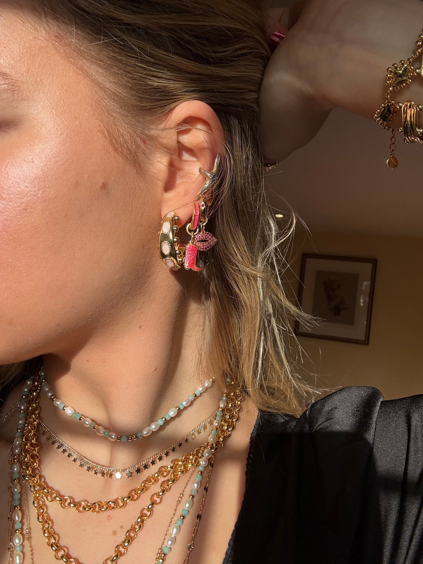 Cordelia Earrings in Pink