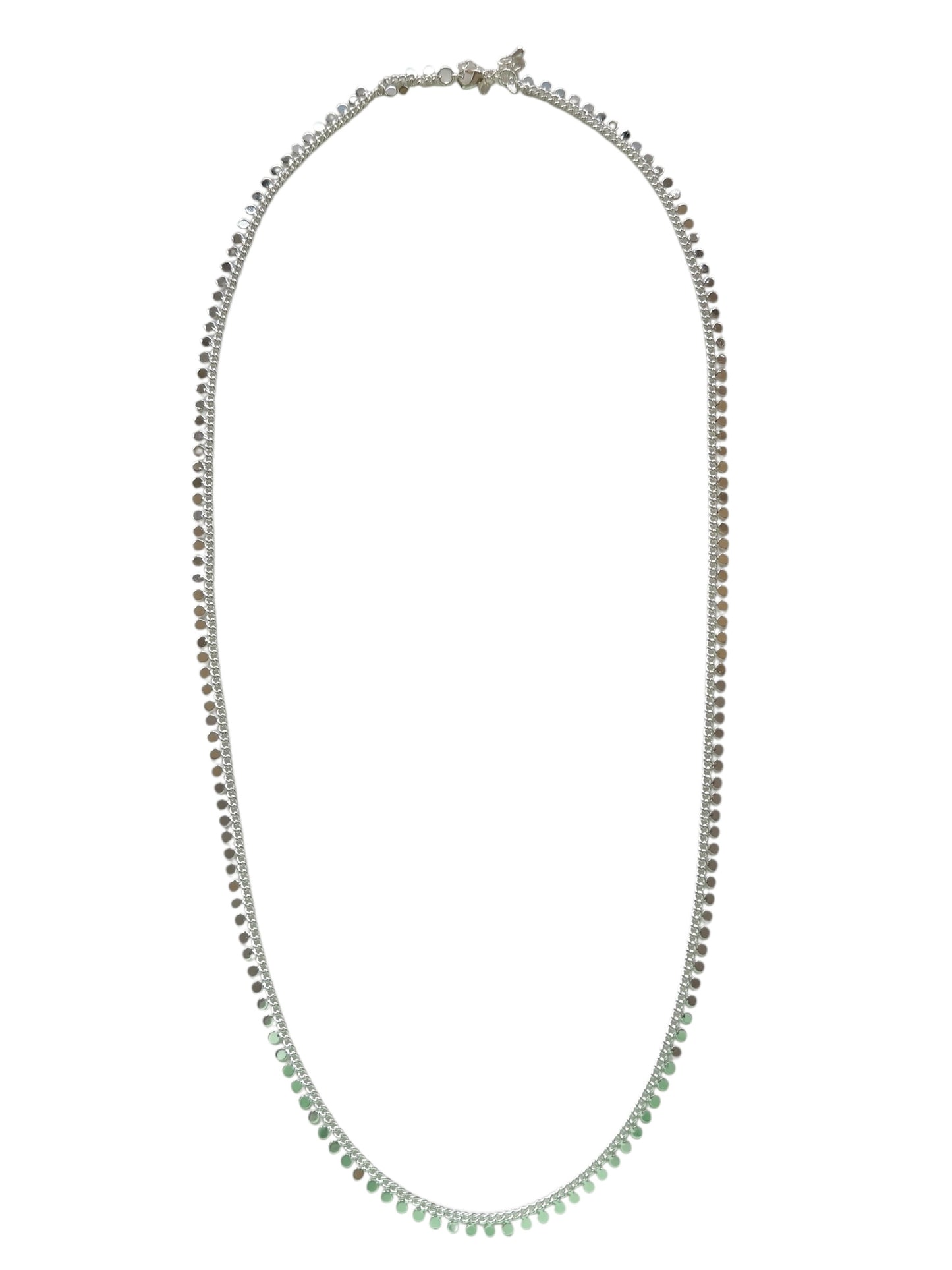 Sequin Long Necklace in Silver
