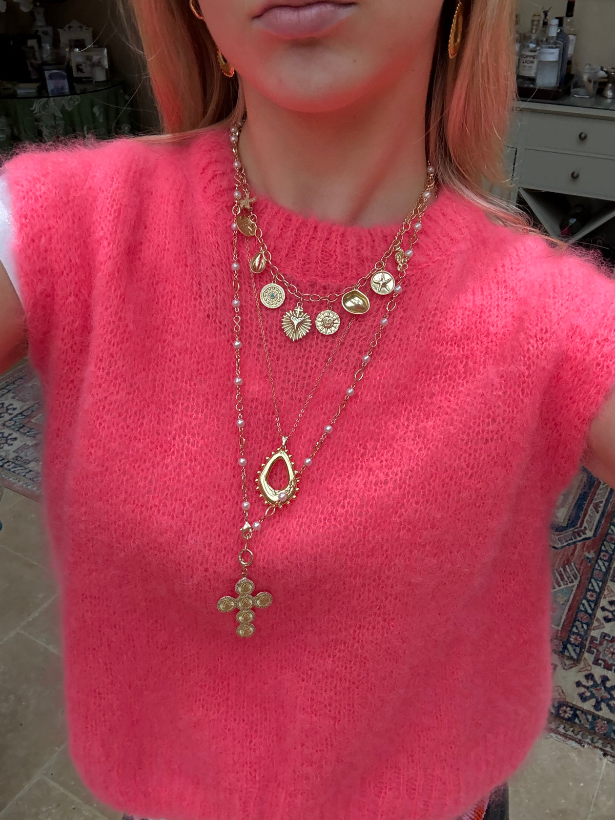 Unique gold jewellery piece for layering necklaces Octavia Necklace