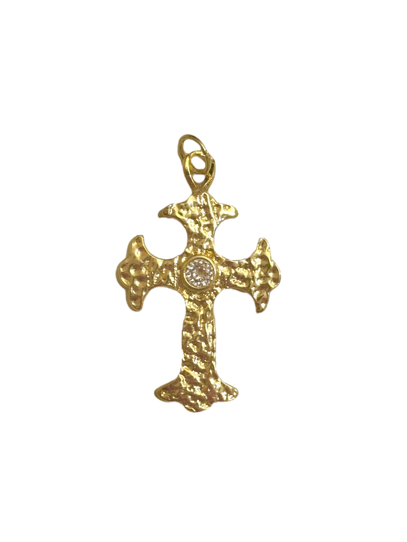 Big Hammered Cross Loop-on Charm