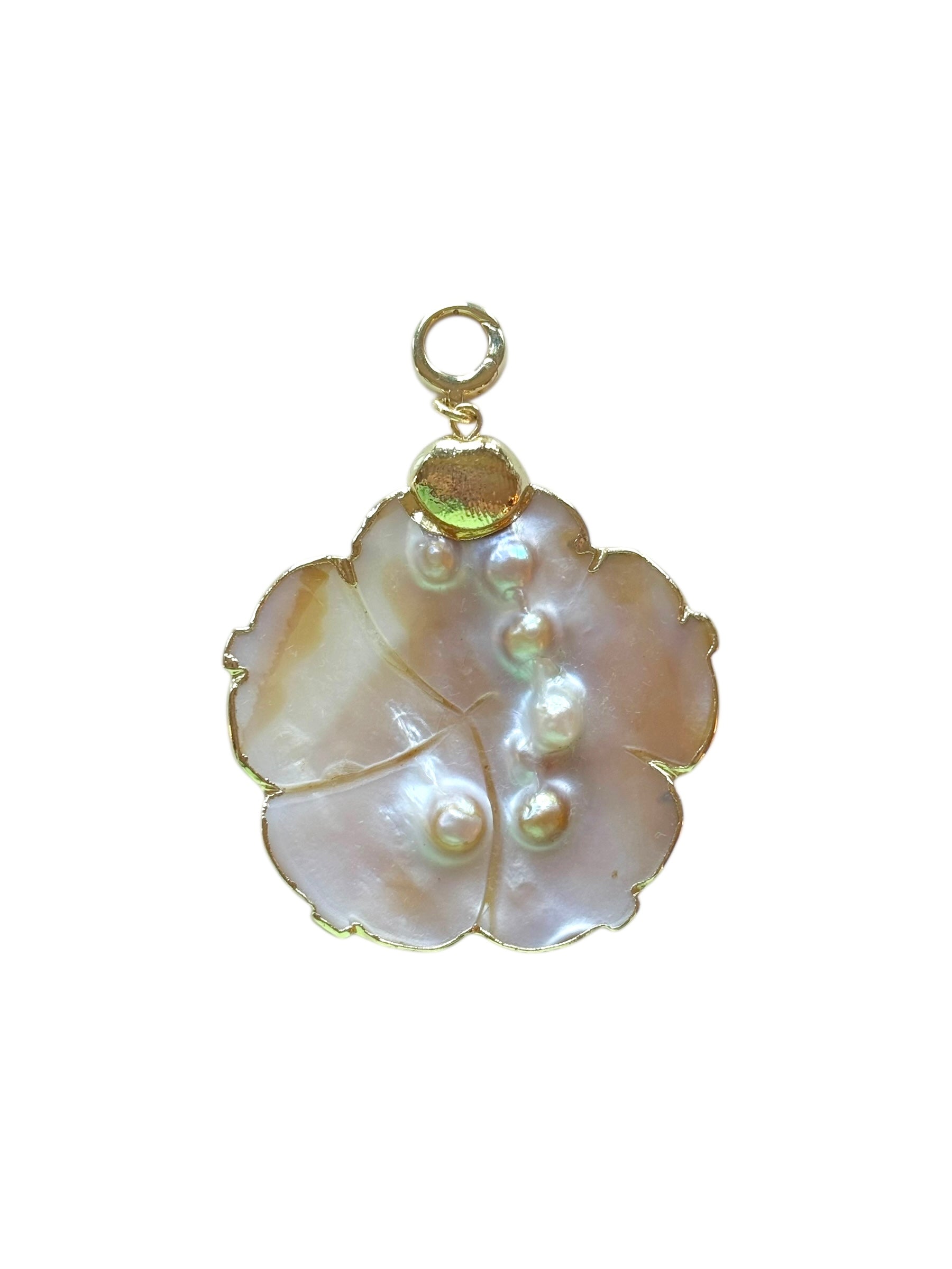 Mother of Pearl Flower Clip-On Charm