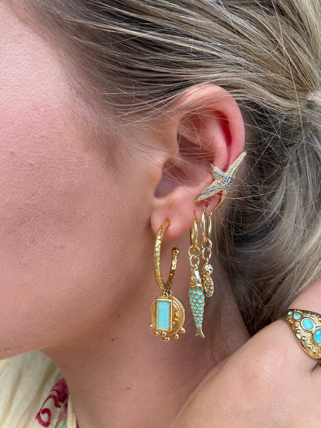Aqua Fish Earrings