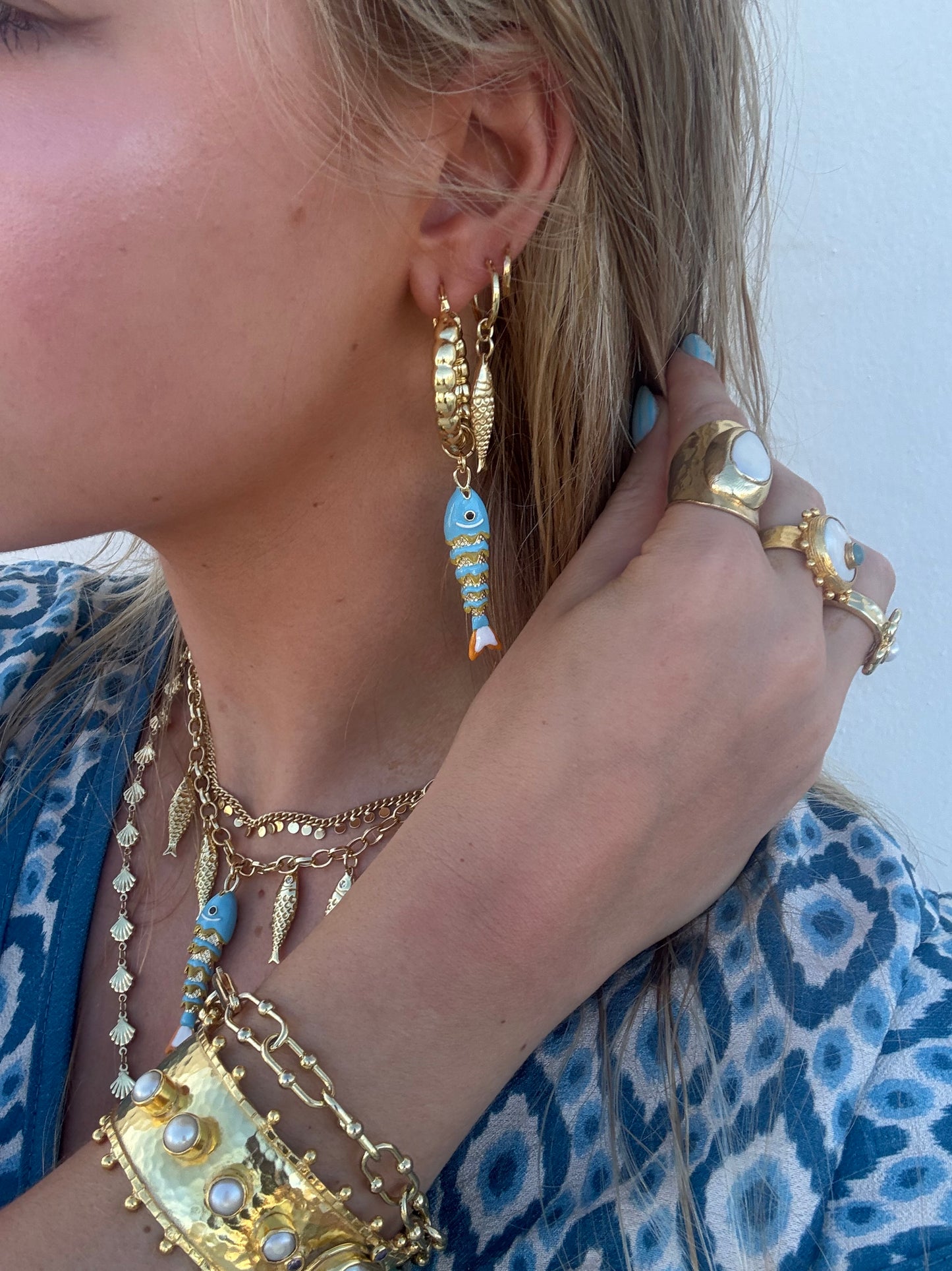 Aqua Fish Earrings