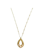Bold chunky Delilah Long Necklace in gold and pink for statement jewellery look