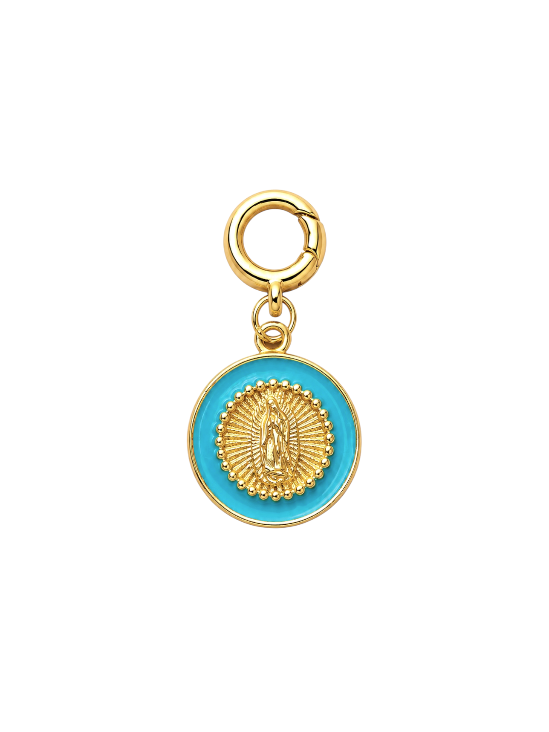 Turquoise Virgin Mary Clip-On Charm
