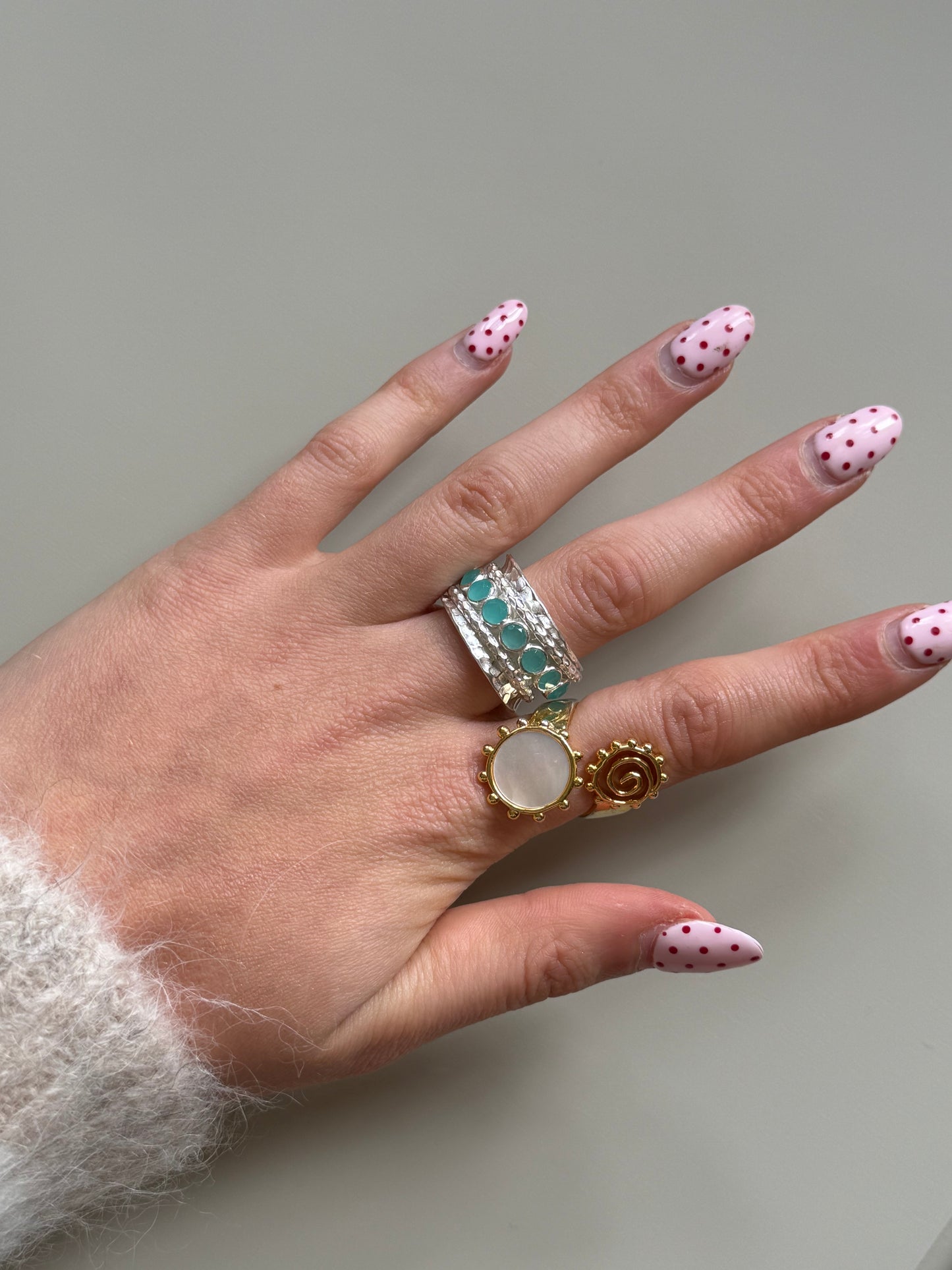 Octavia Ring in Aqua