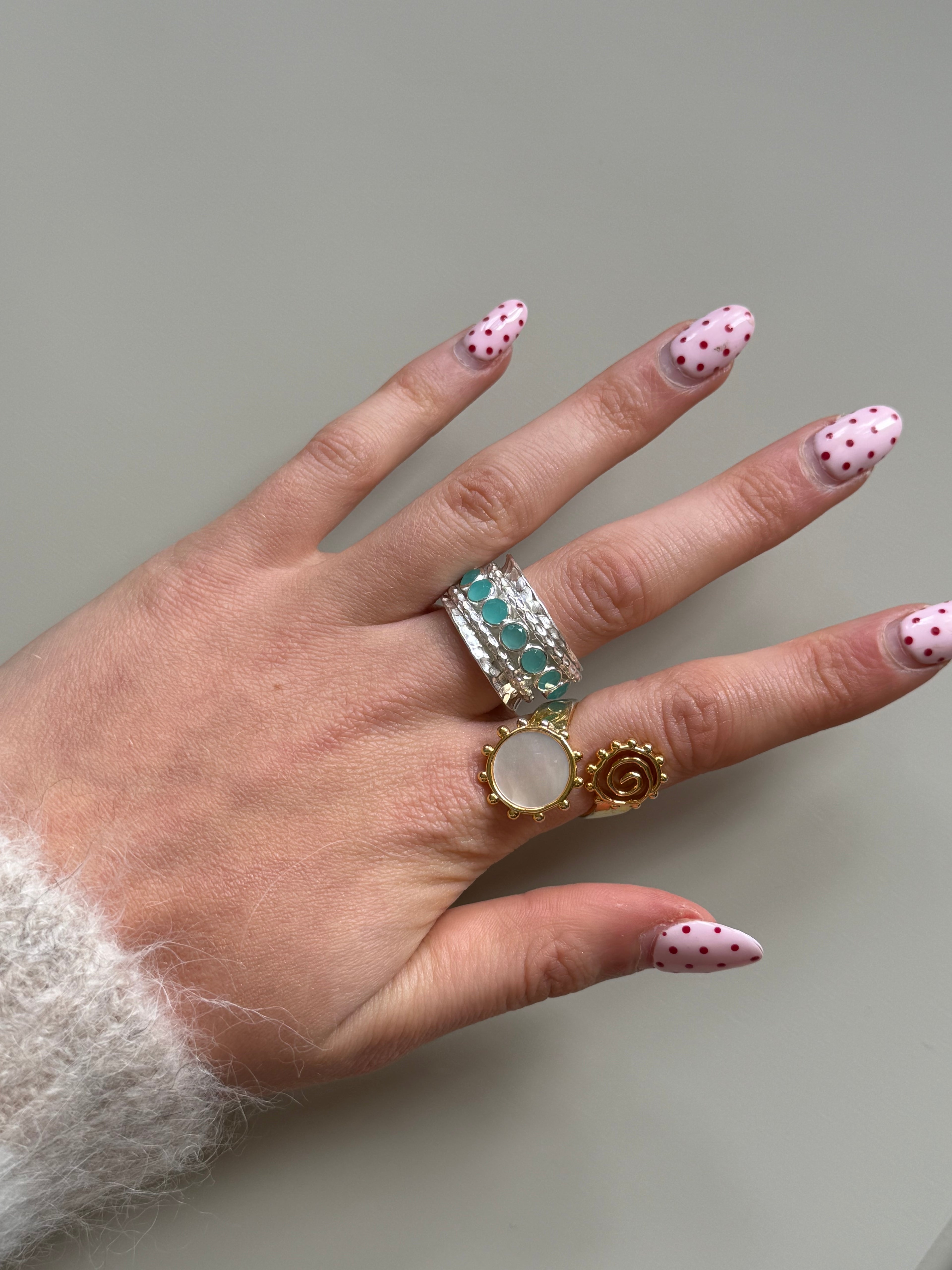 Octavia Ring in Aqua