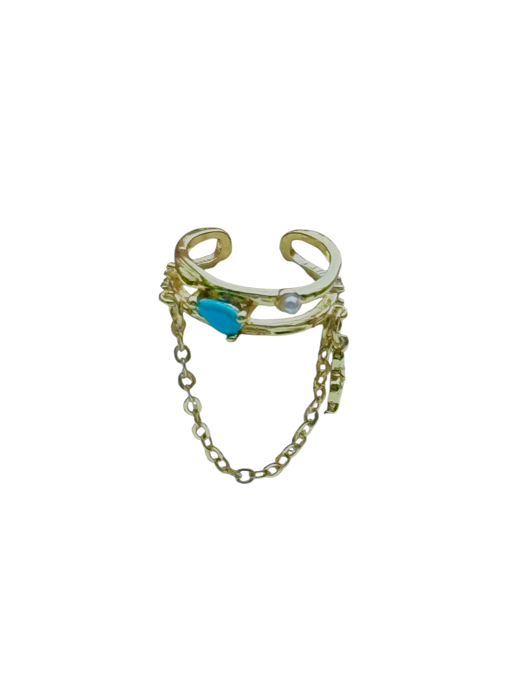 Golden Azure Ear Cuff