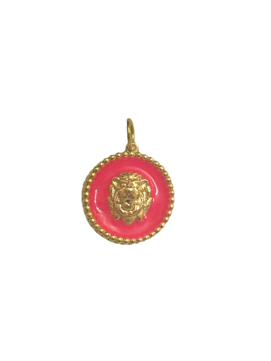 Neon Pink Lion Loop-on Charm