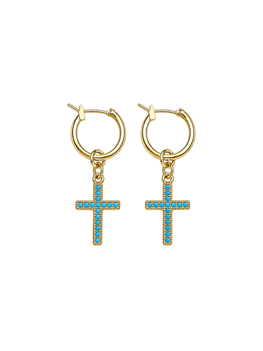 Turquoise Cross Earrings