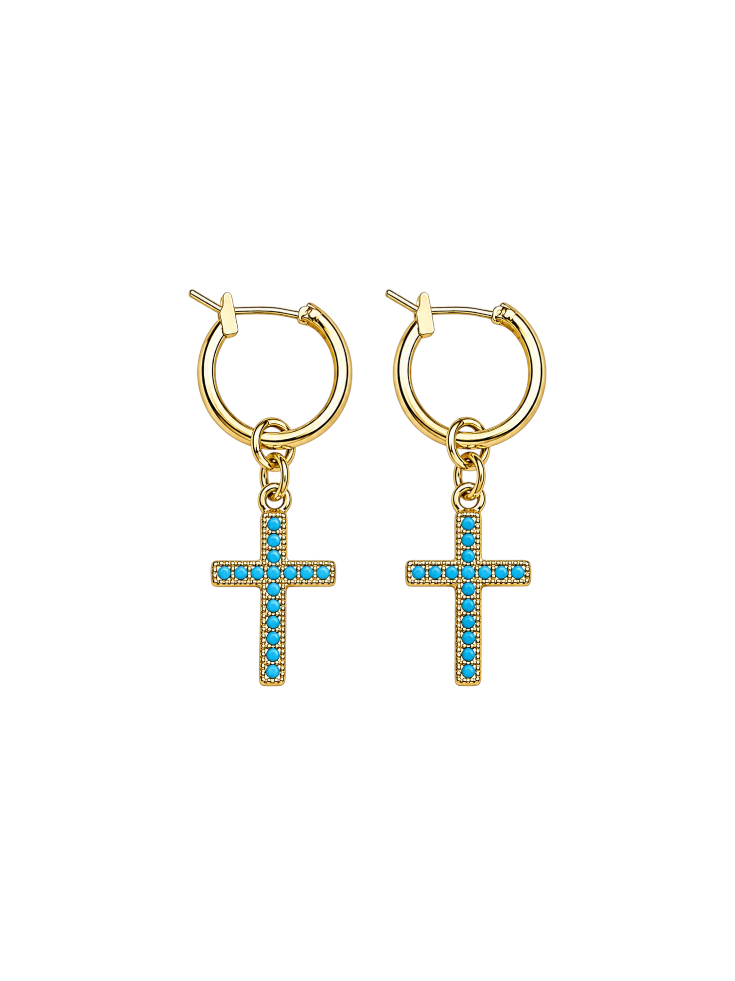 Turquoise Cross Earrings