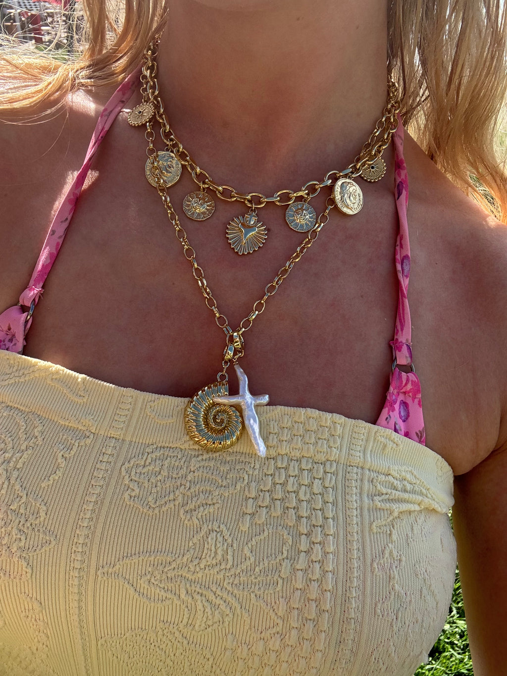 Pearl Cross Clip-On Charm