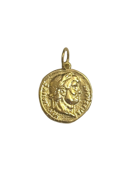 Roman Head Coin Loop-on Charm