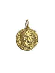 Roman Head Coin Loop-on Charm