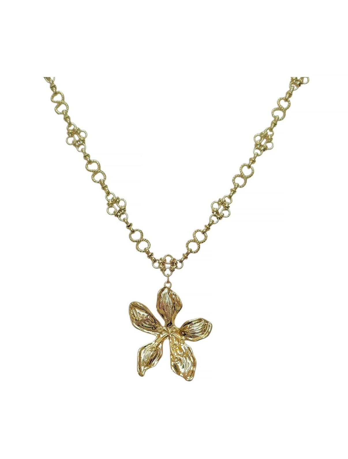 Unique gold jewellery piece for layering necklaces Flower Necklace