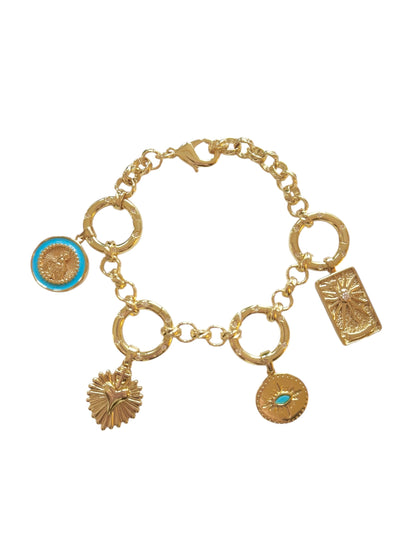 Aqua Charm Bracelet