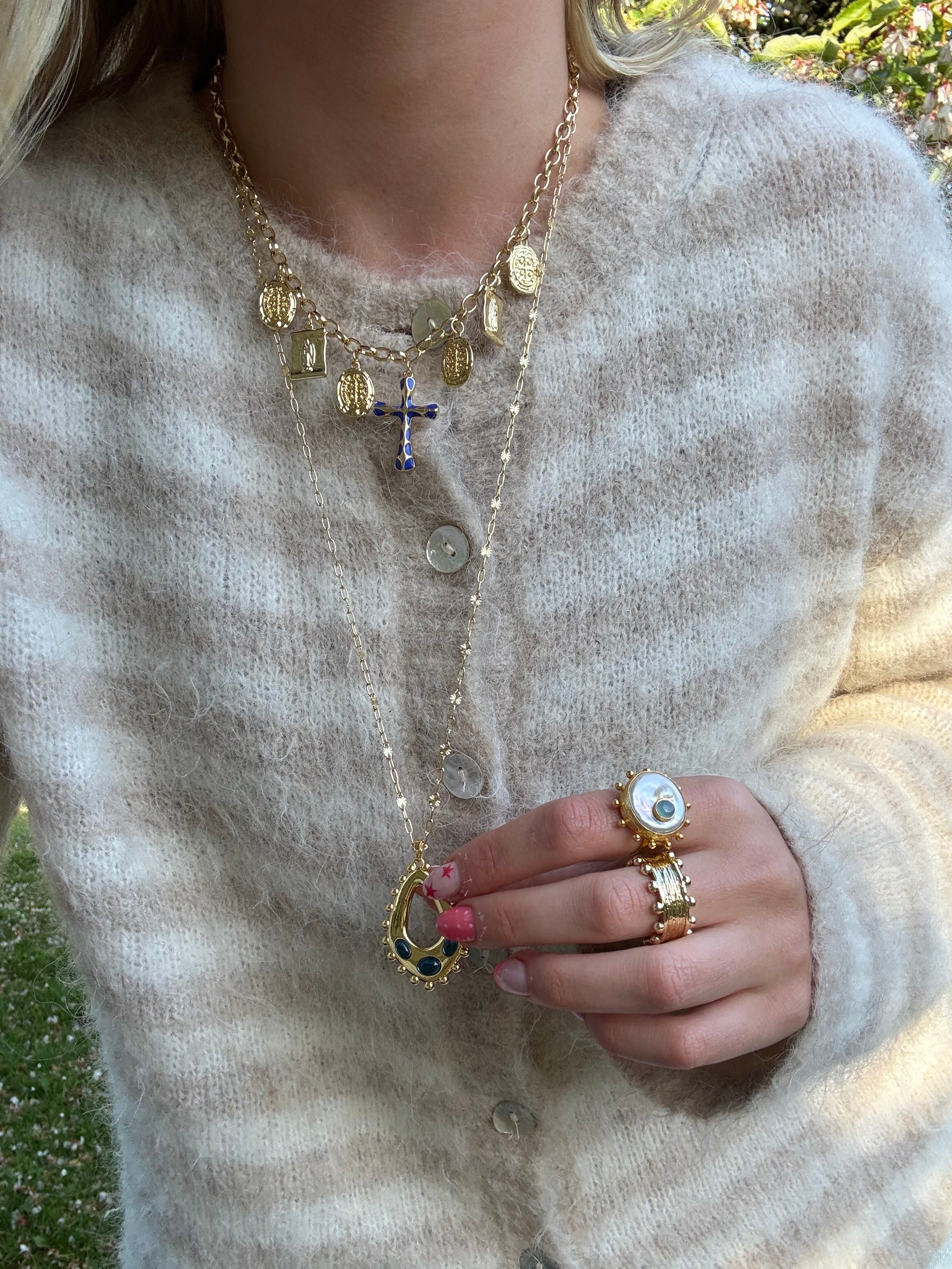Delilah Long Necklace in Blue