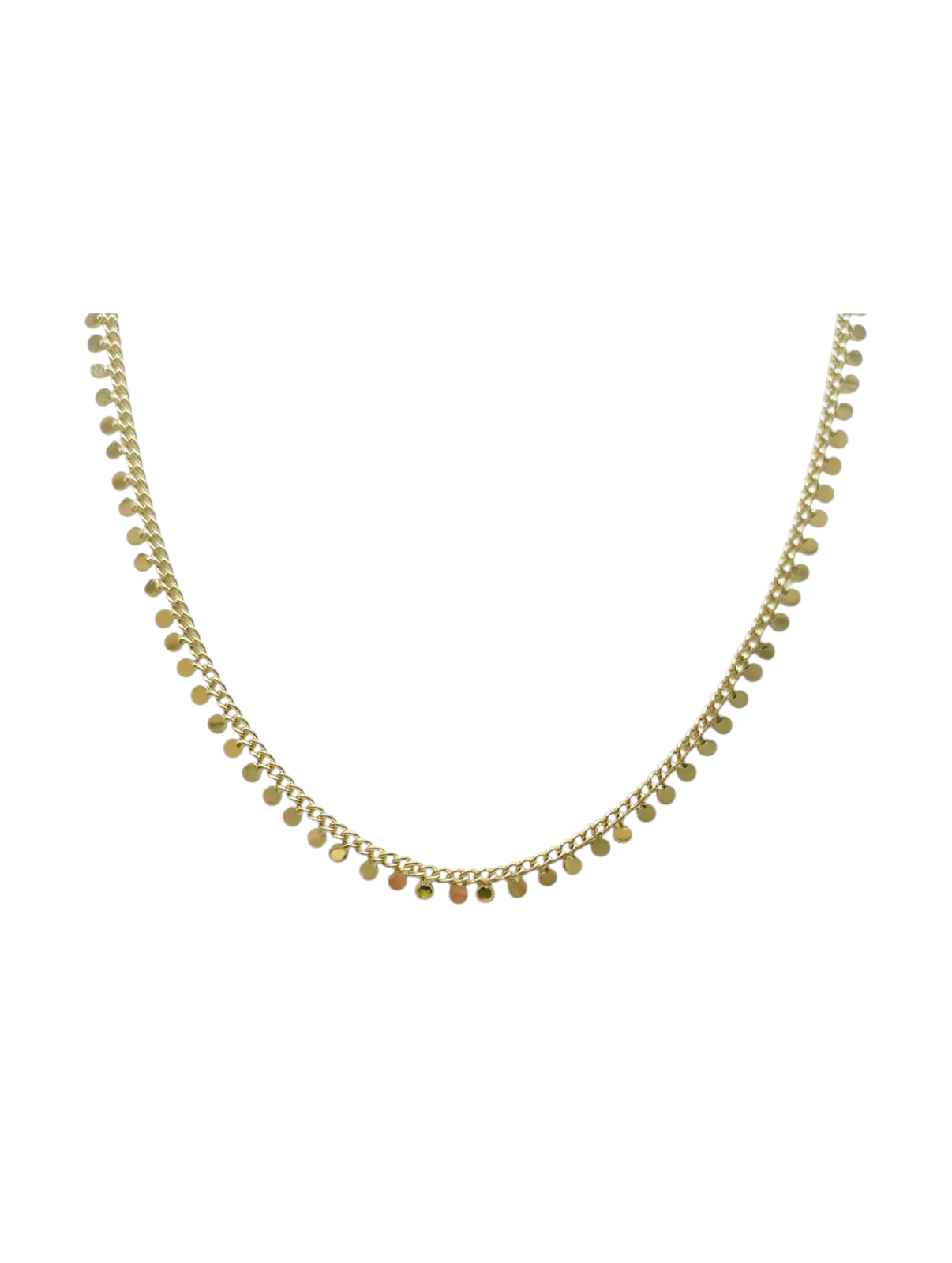 Trendy gold-plated Sequin Short Necklace for layering jewellery stacks
