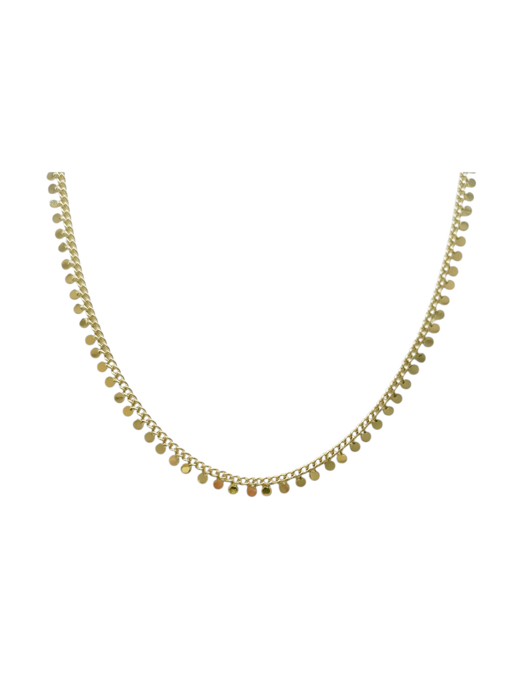 Trendy gold-plated Sequin Short Necklace for layering jewellery stacks