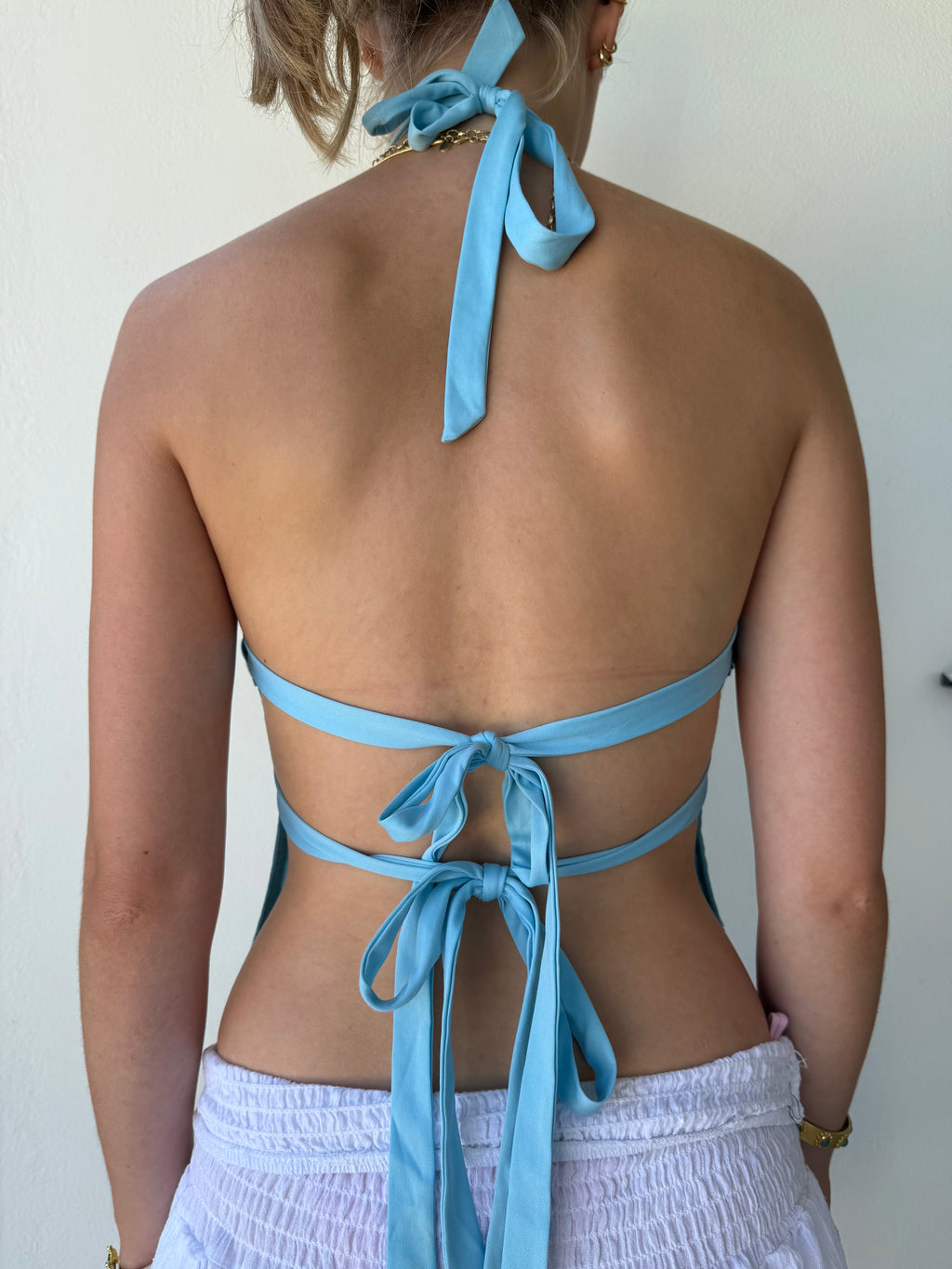 Aqua Beaded Top