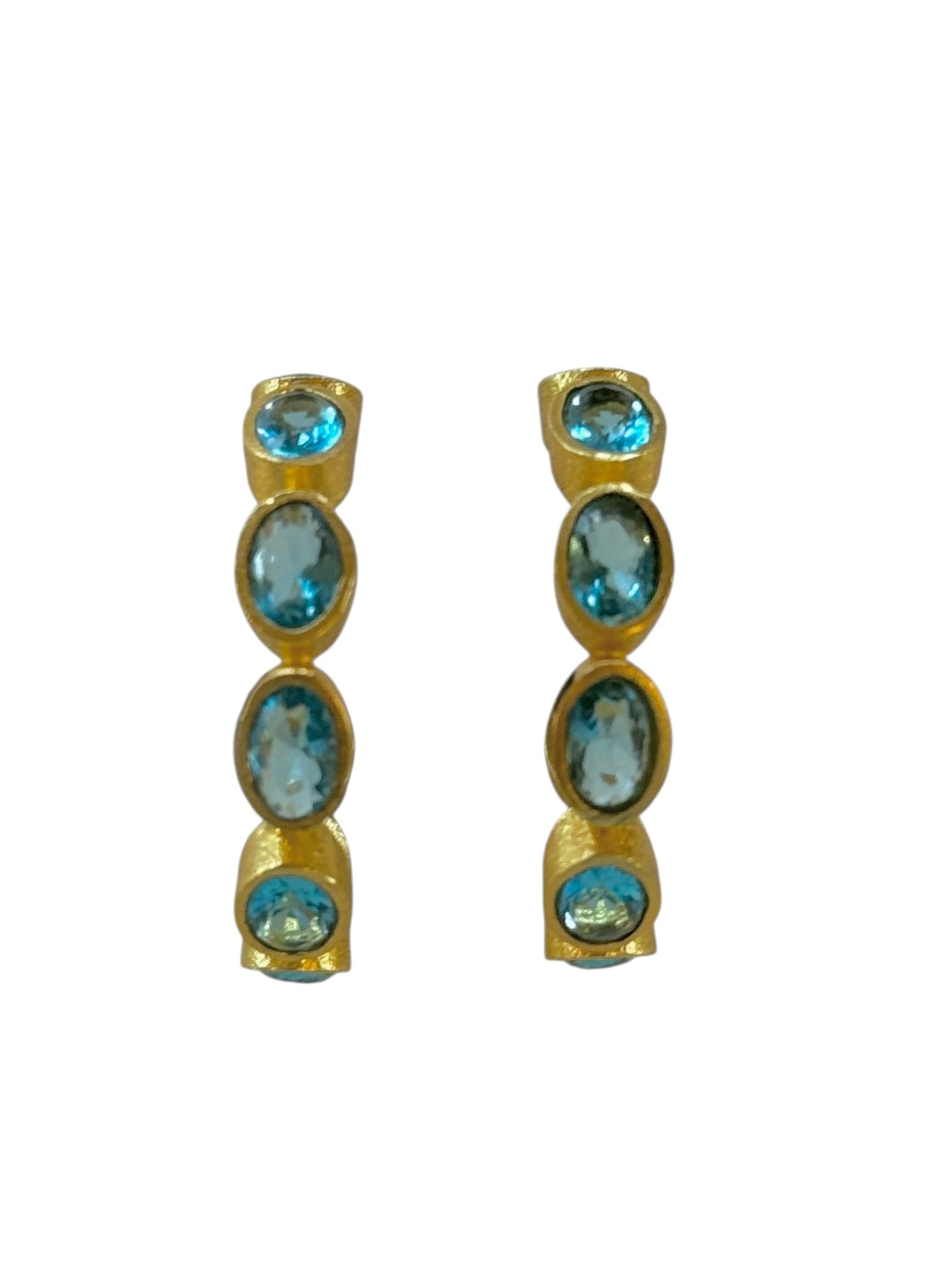 Blue Tourmaline Hoop Earrings