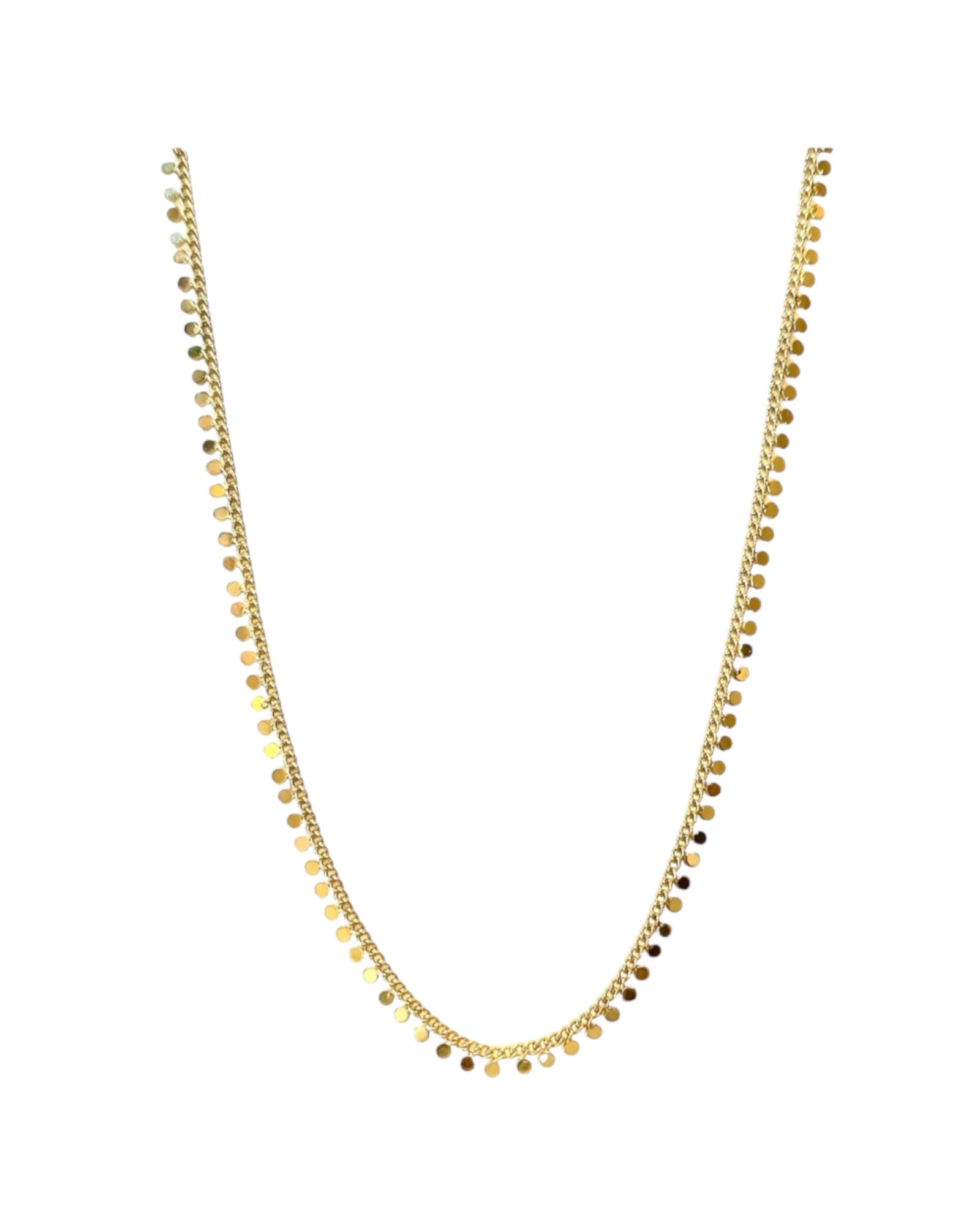 Affordable gold plated coin sequin chain necklace for trendy summer outfits