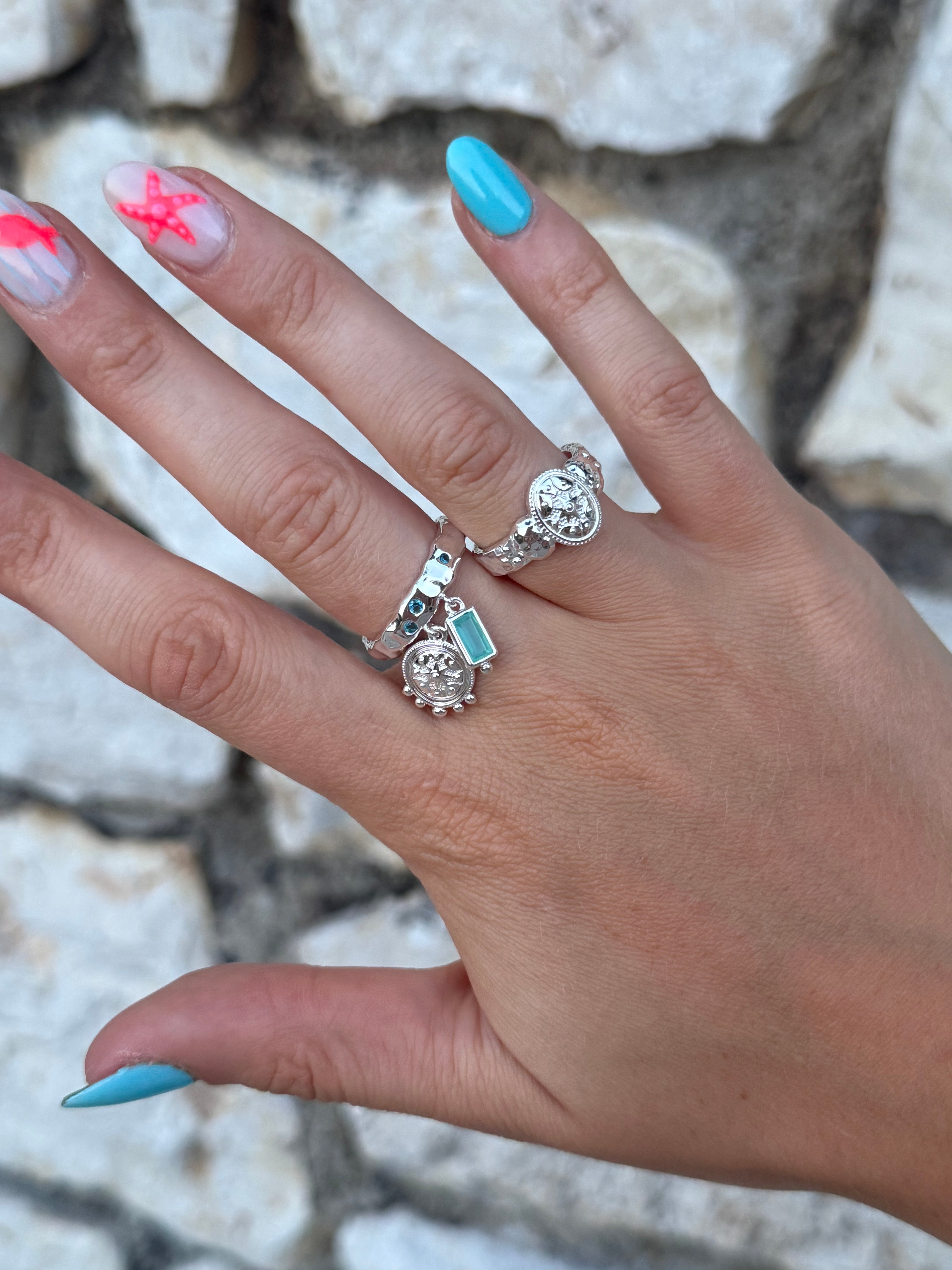 Silver Lottie Charm Ring