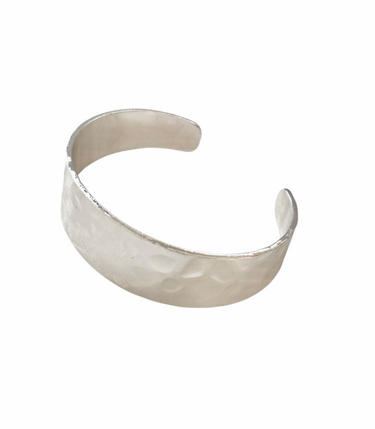 Hammered Silver Bangle