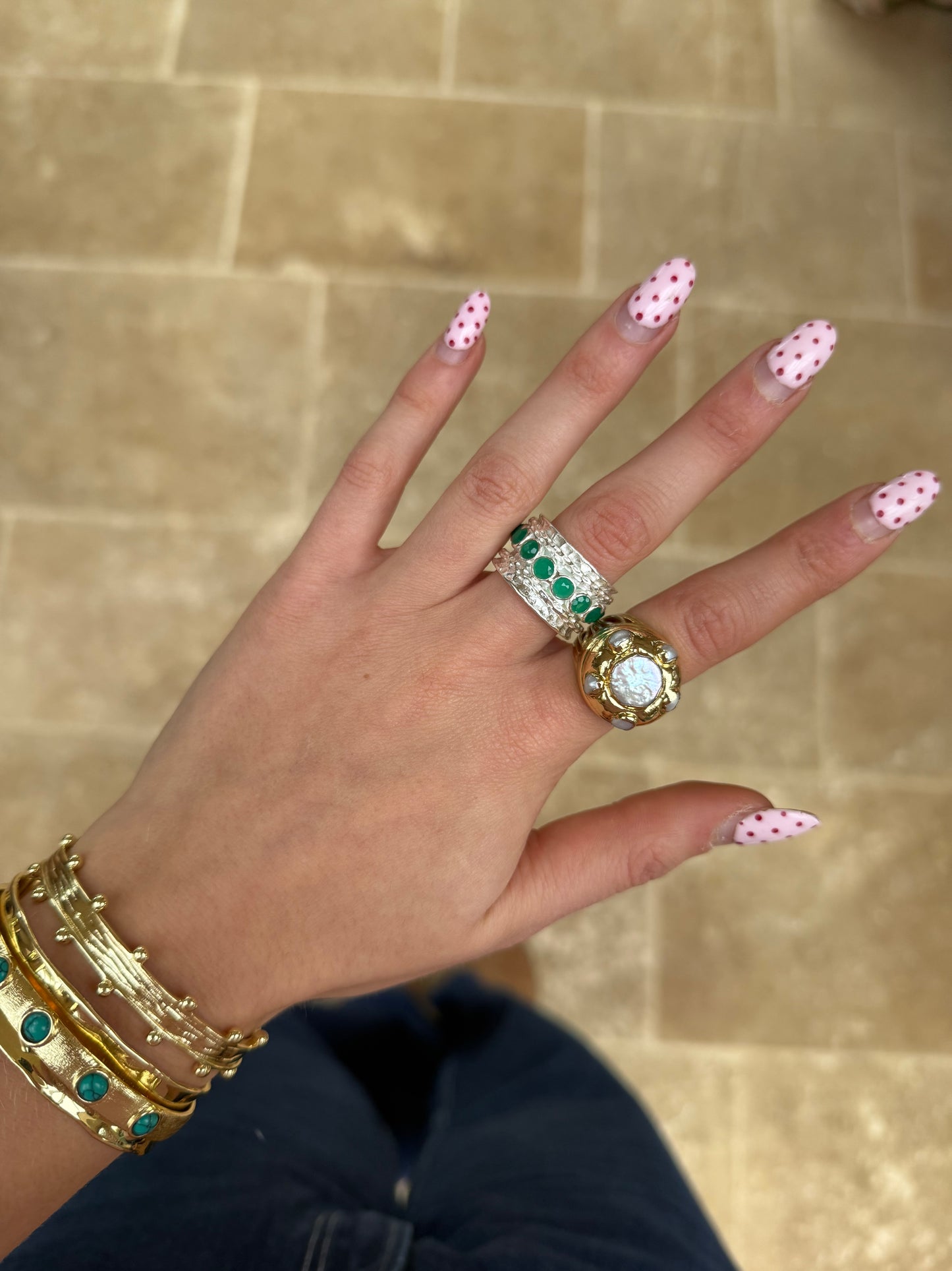 Octavia Ring in Green