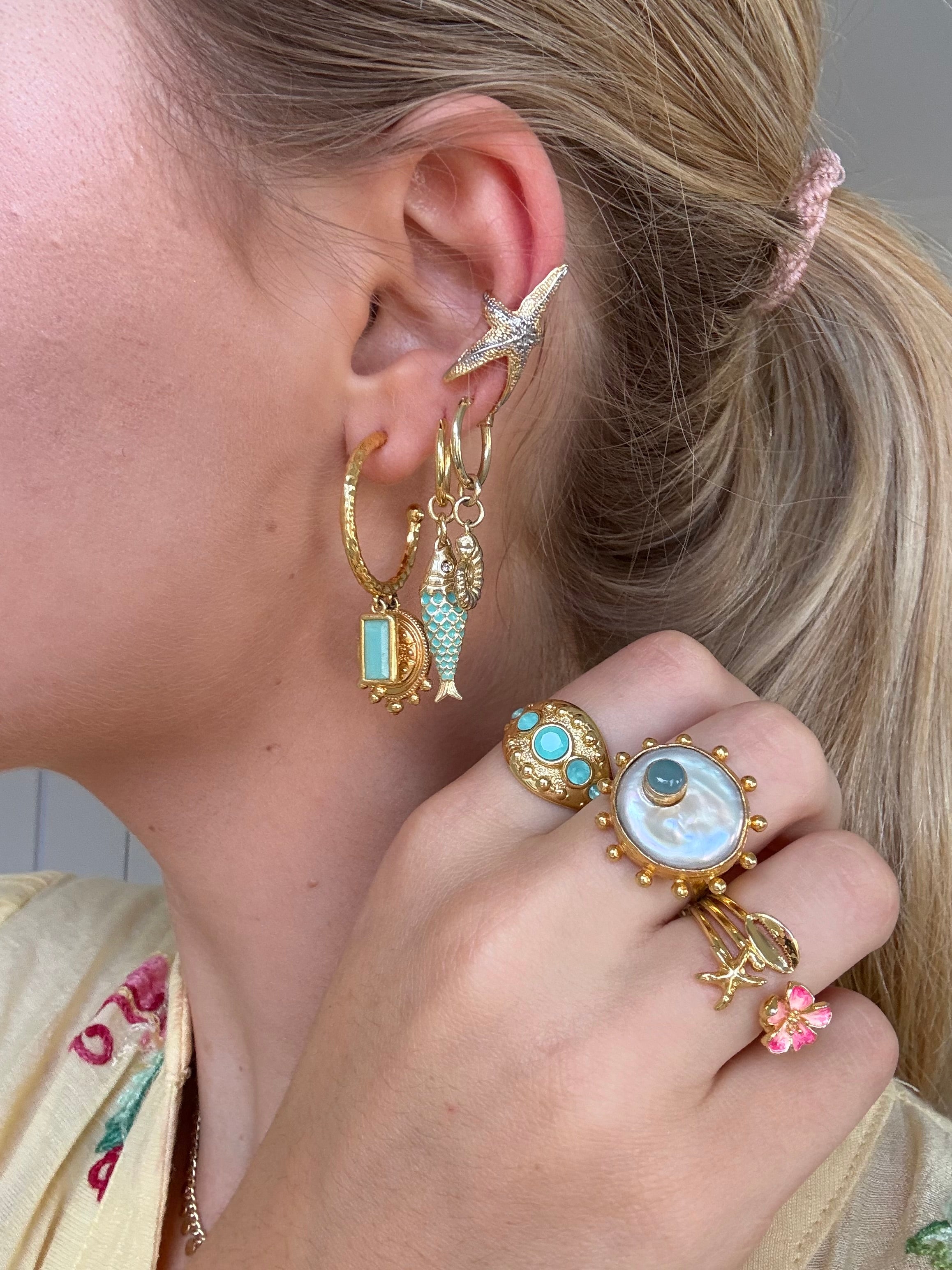 Aqua Fish Earrings