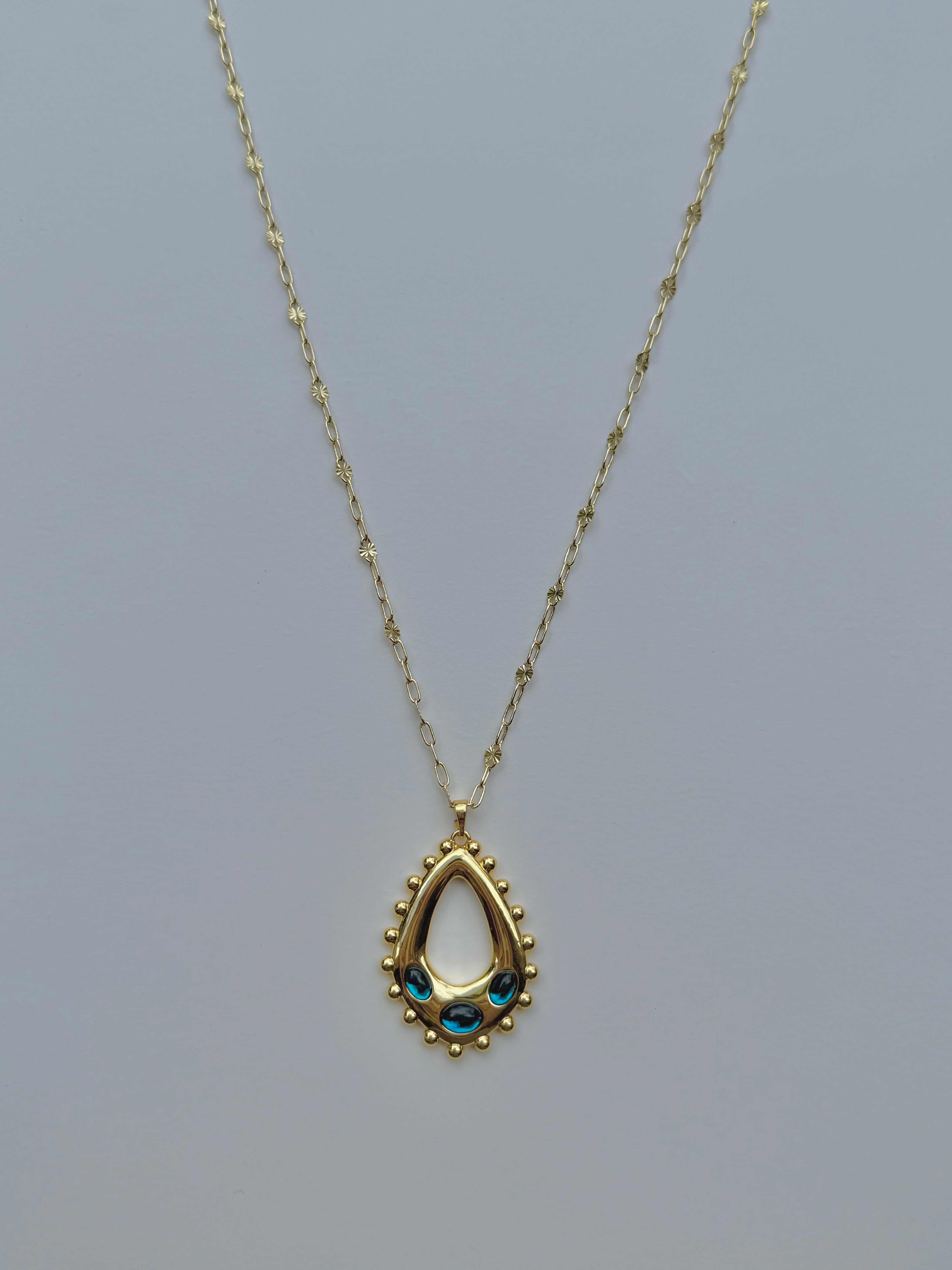 Delilah Long Necklace in Blue
