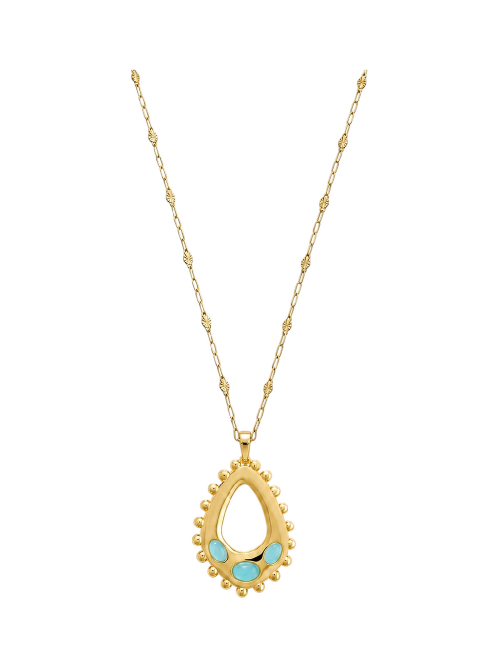 Delilah Long Necklace in Aqua