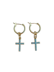Turquoise Cross Earrings