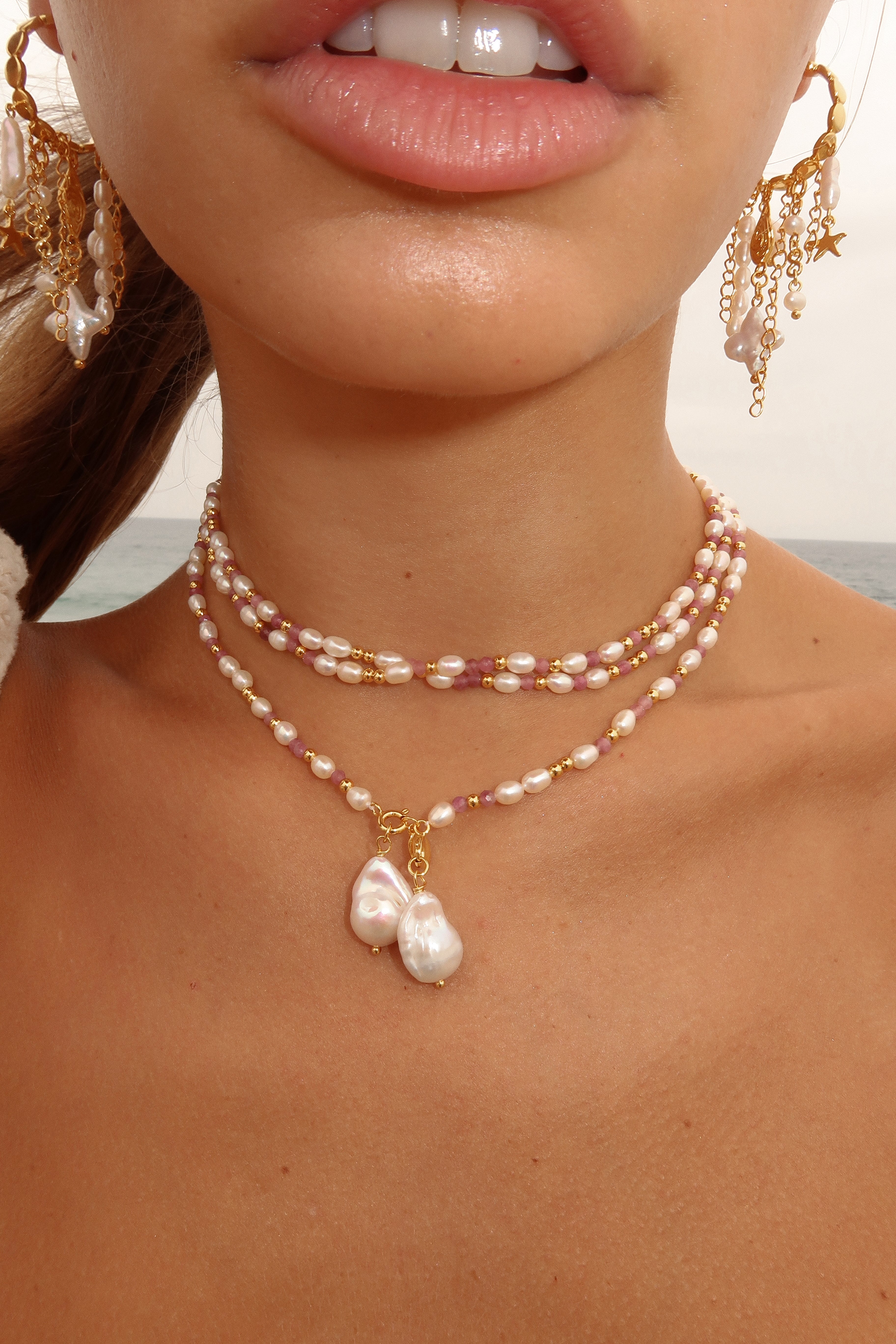 Ocean Mist Earrings in Gold