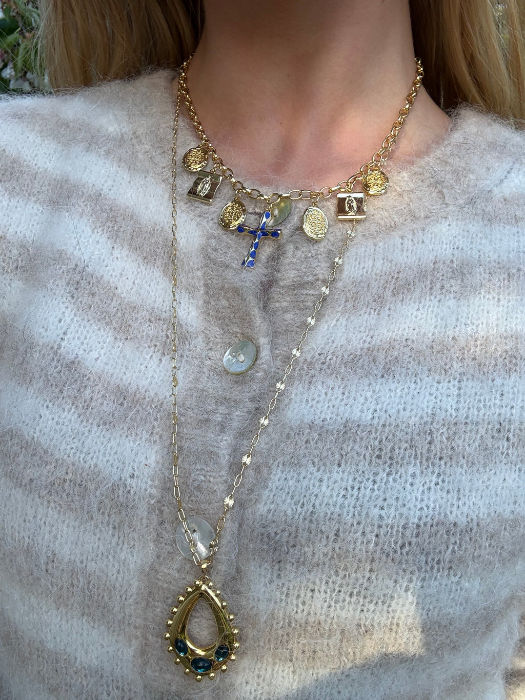 Delilah Long Necklace in Blue