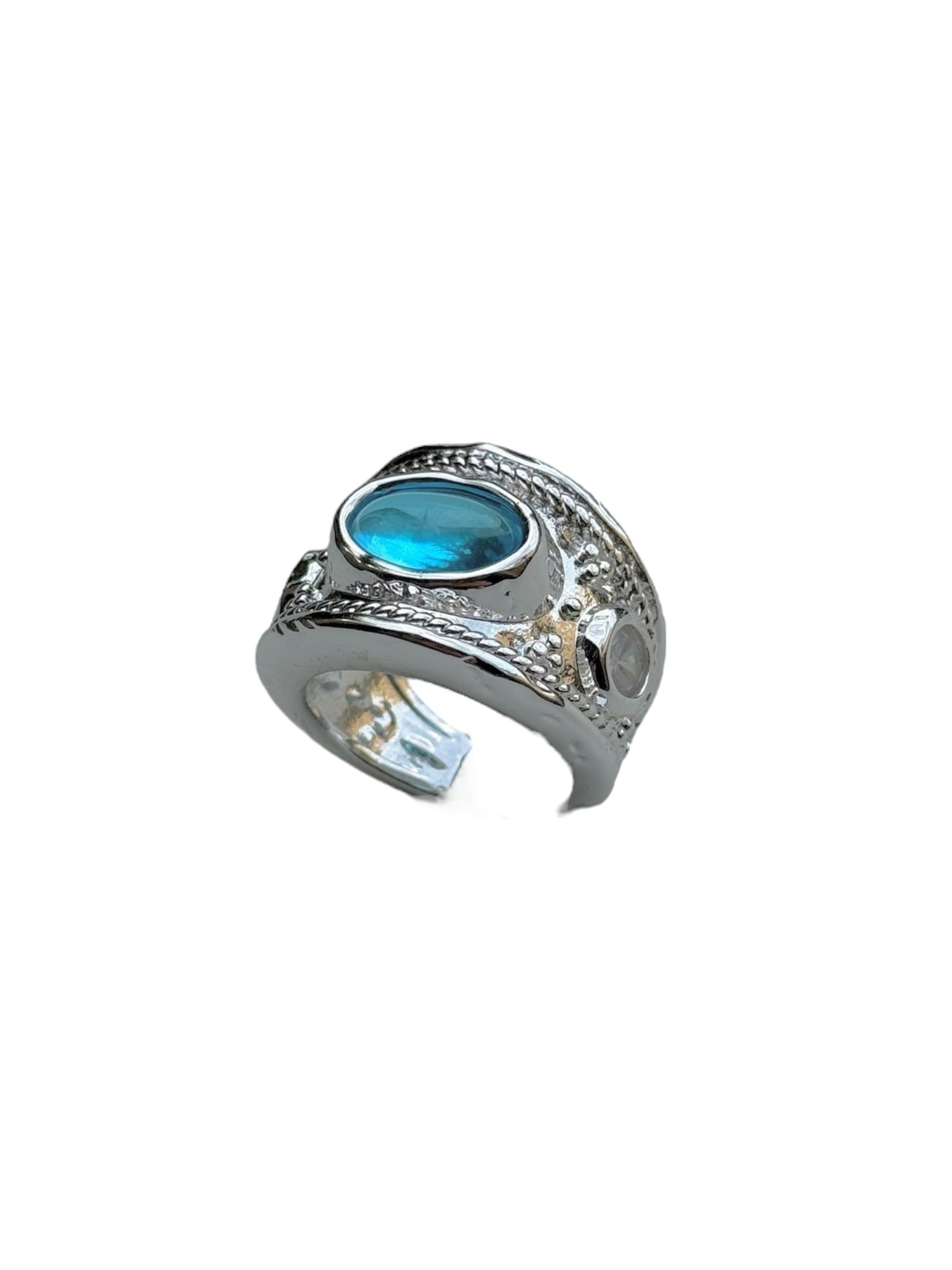 Silver Cordelia Ring in Blue
