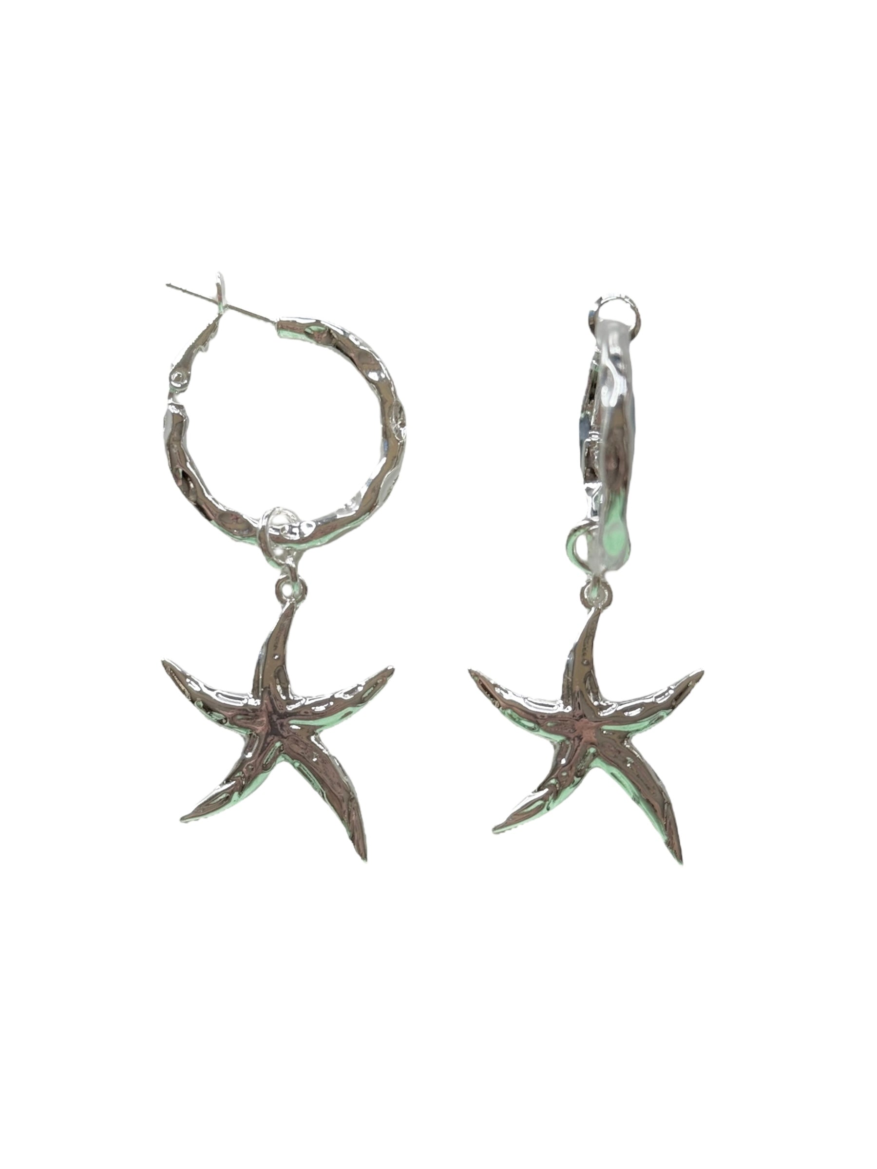 Silver Starfish Earrings