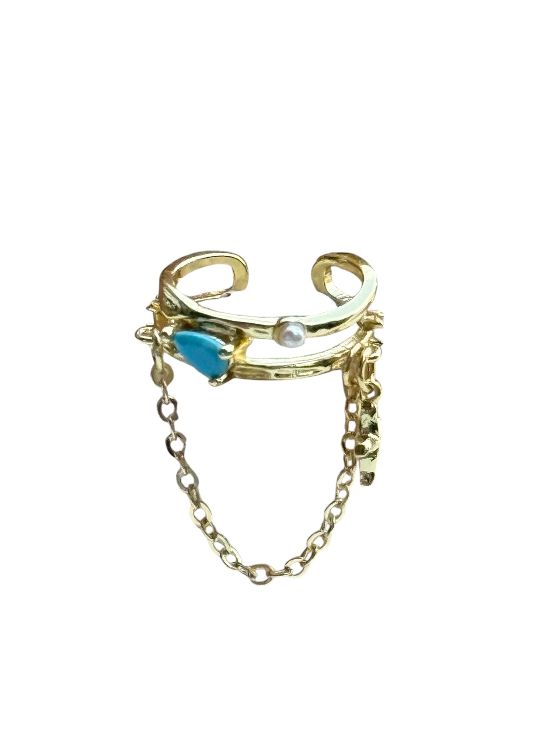 Golden Azure Ear Cuff