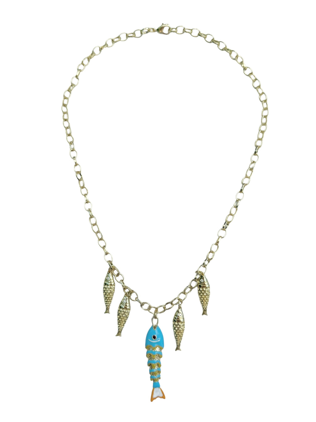 Aqua Fish Necklace