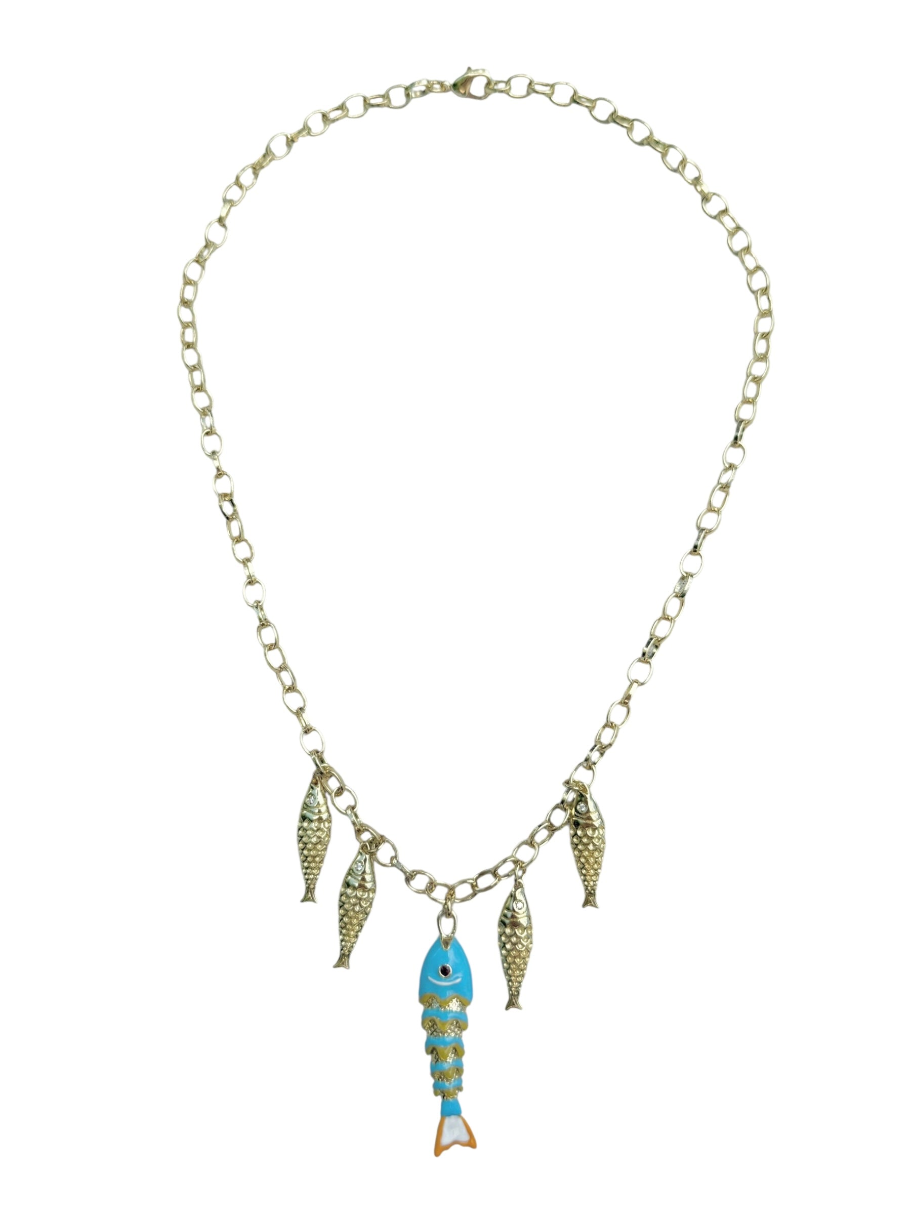 Aqua Fish Necklace