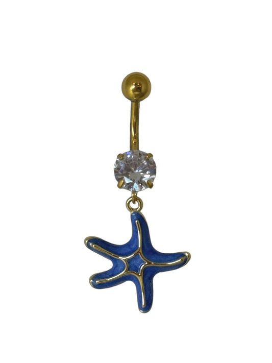 Gold Blue Starfish Belly Bar