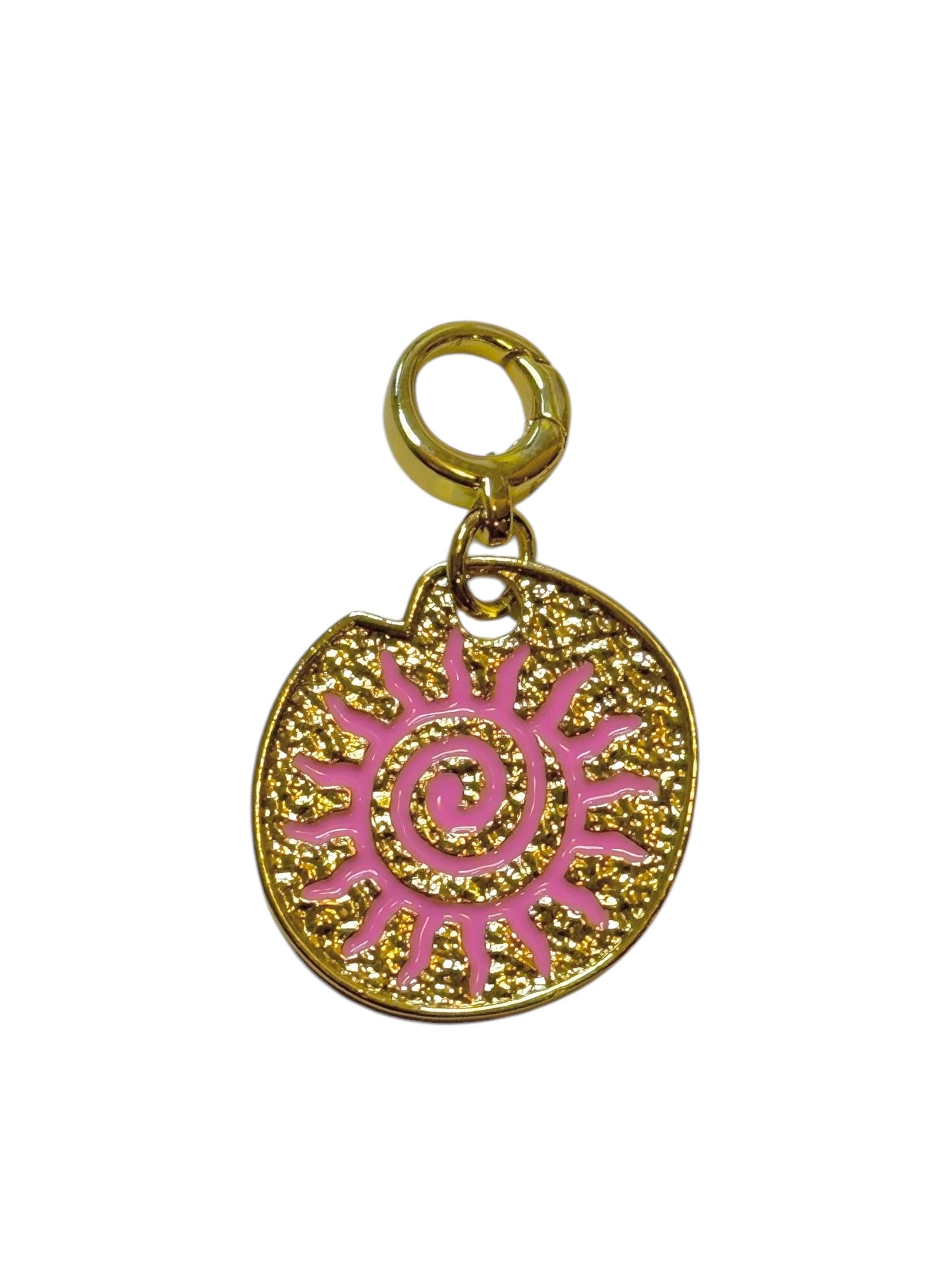 Pink Sun Coin Clip-On Charm