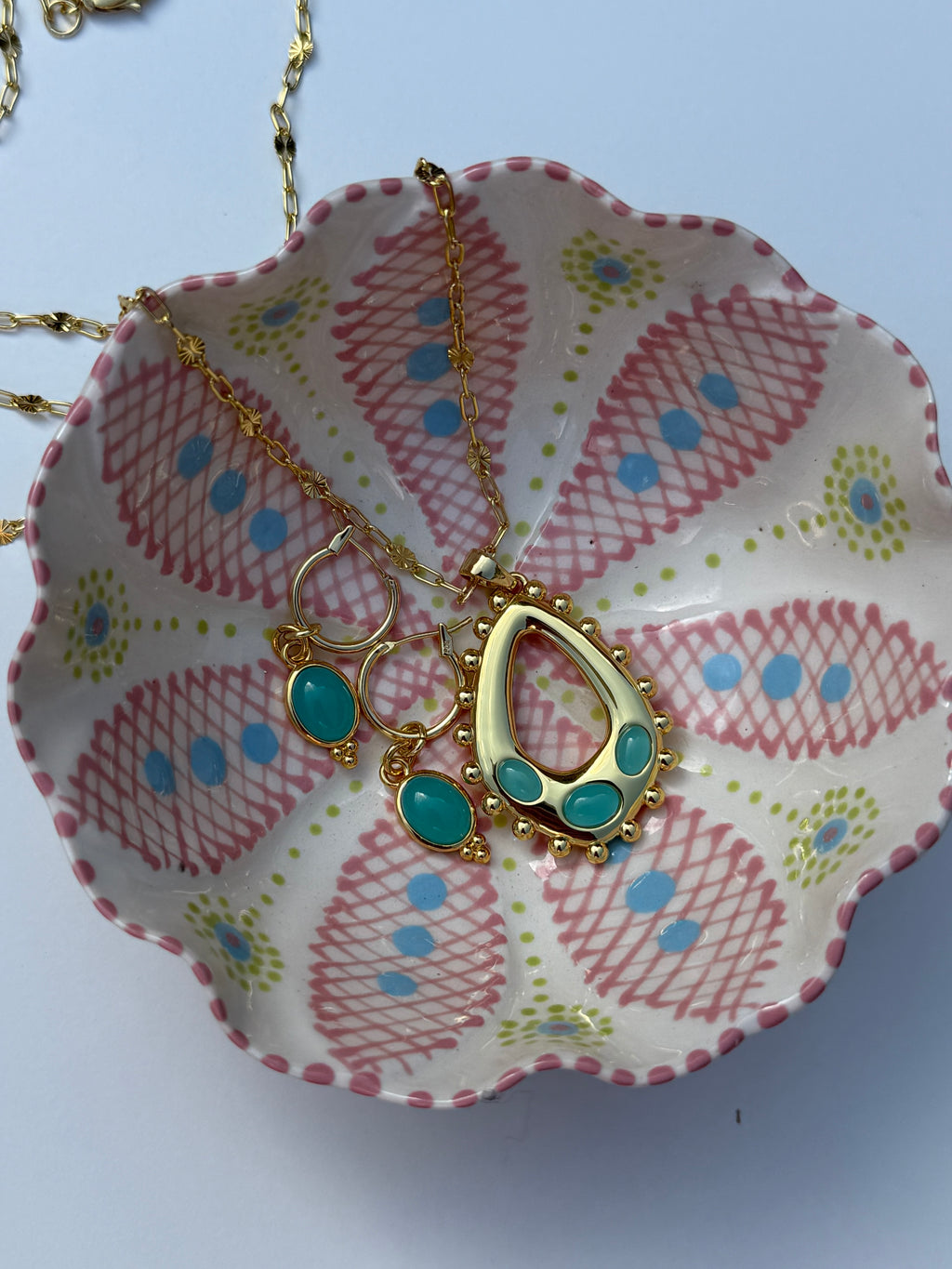 Delilah Long Necklace in Aqua