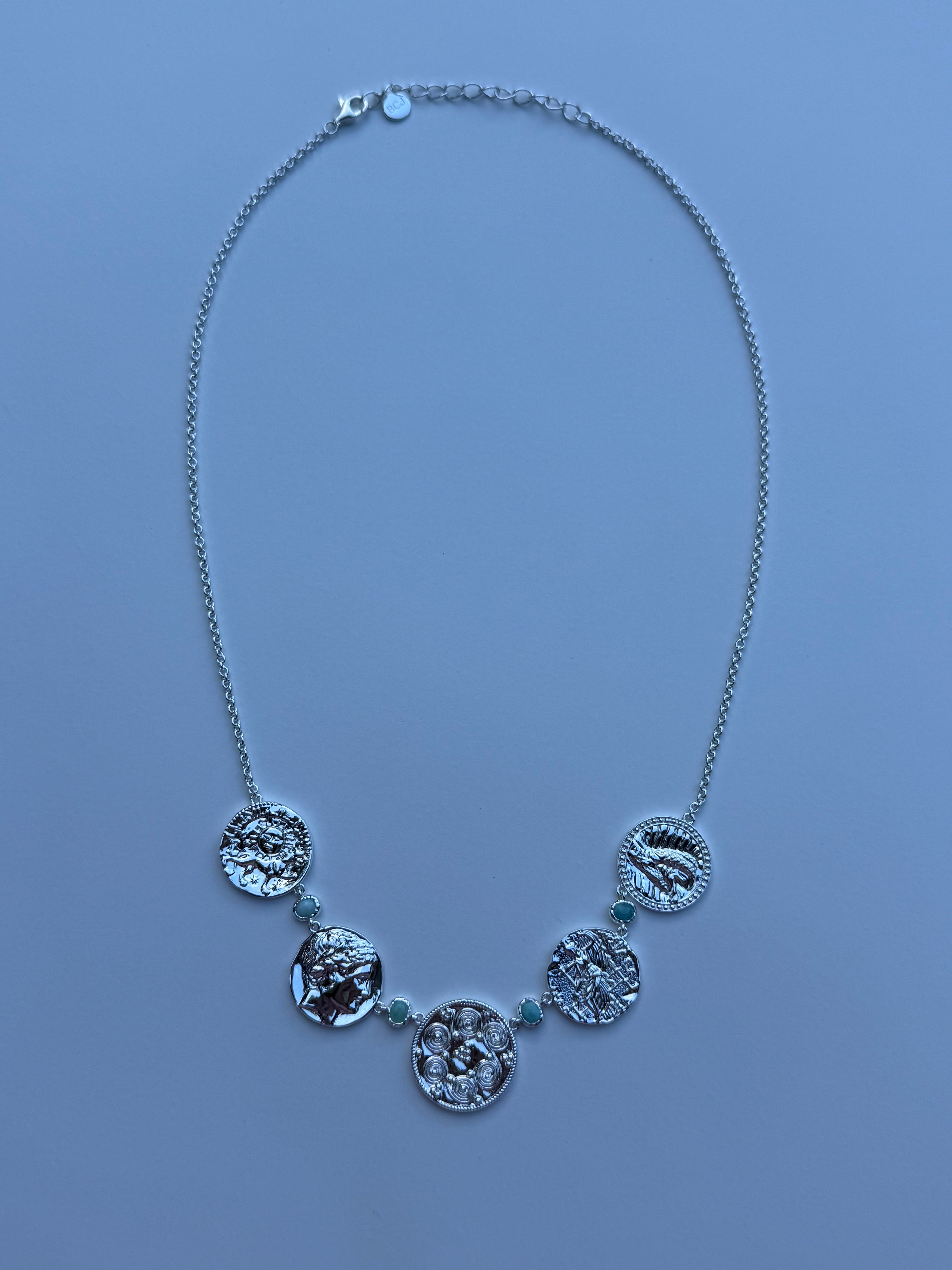 Silver India Coin Necklace