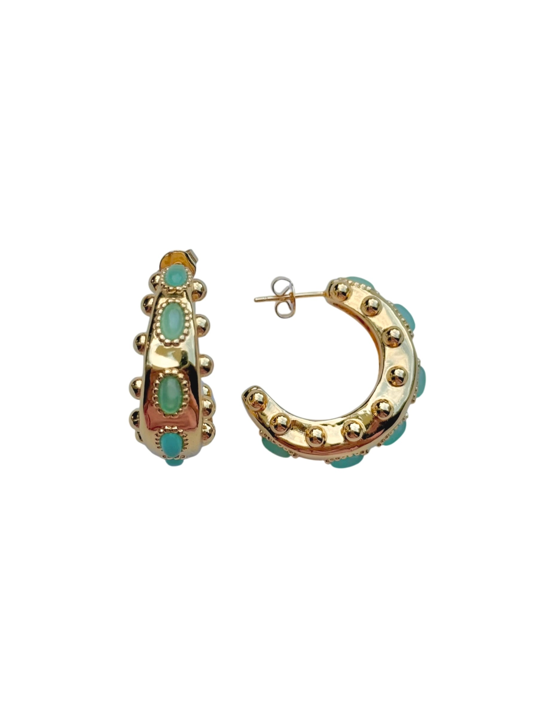 Cordelia Hoops in Aqua