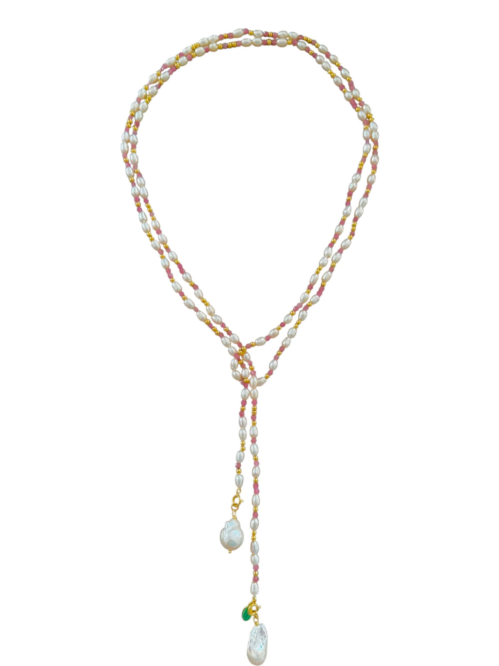 Pink Pearl Drift Long Necklace