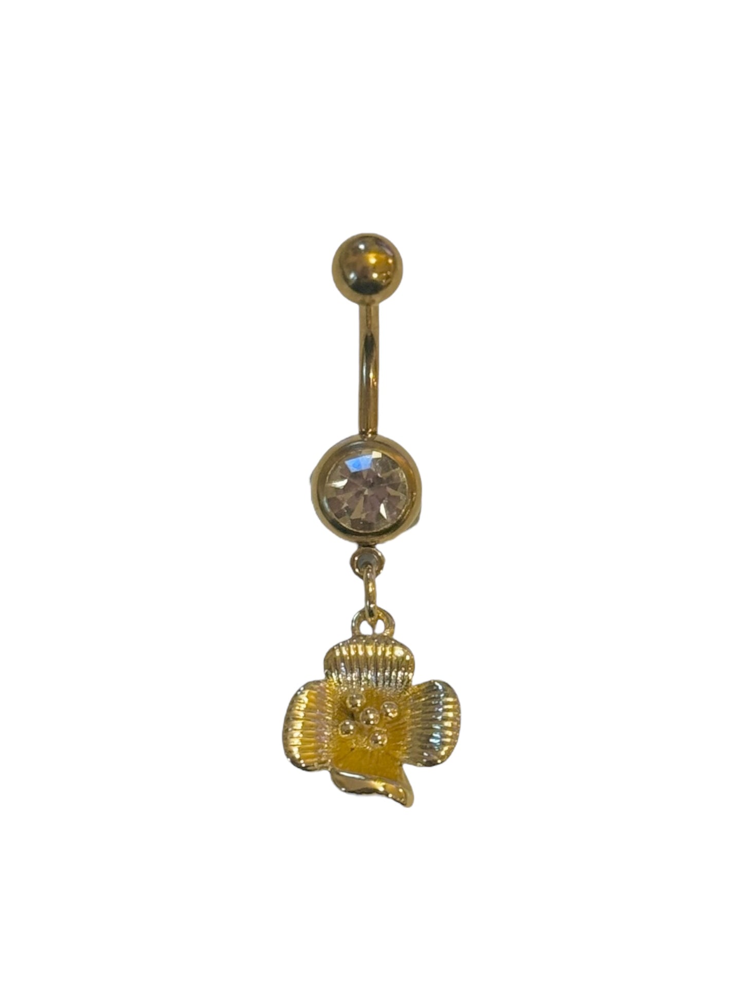 Gold Flower Belly Bar