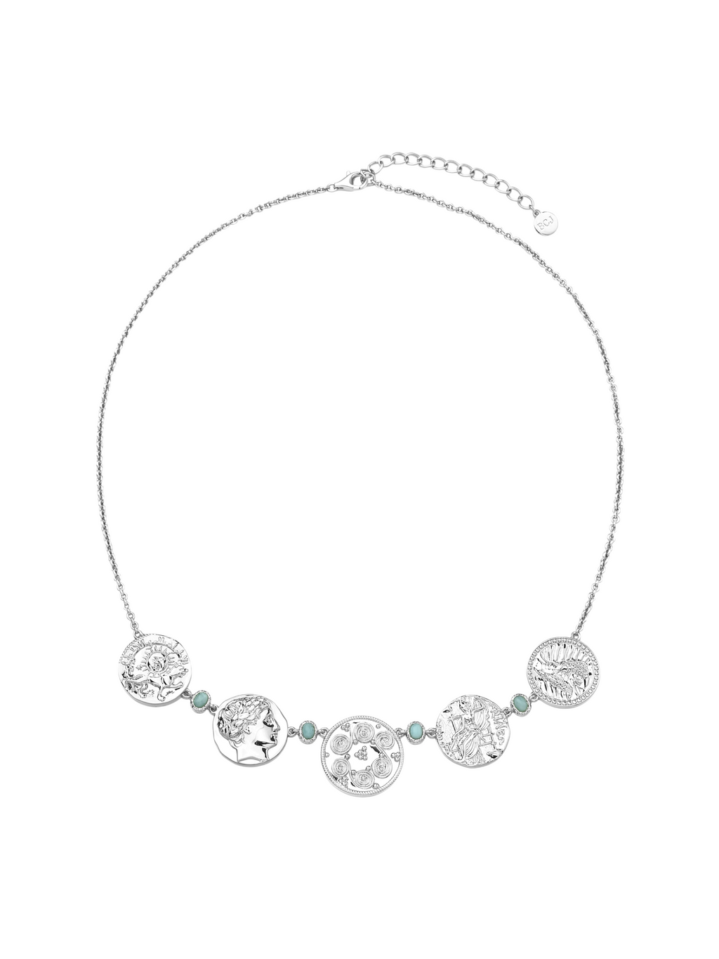 Silver India Coin Necklace
